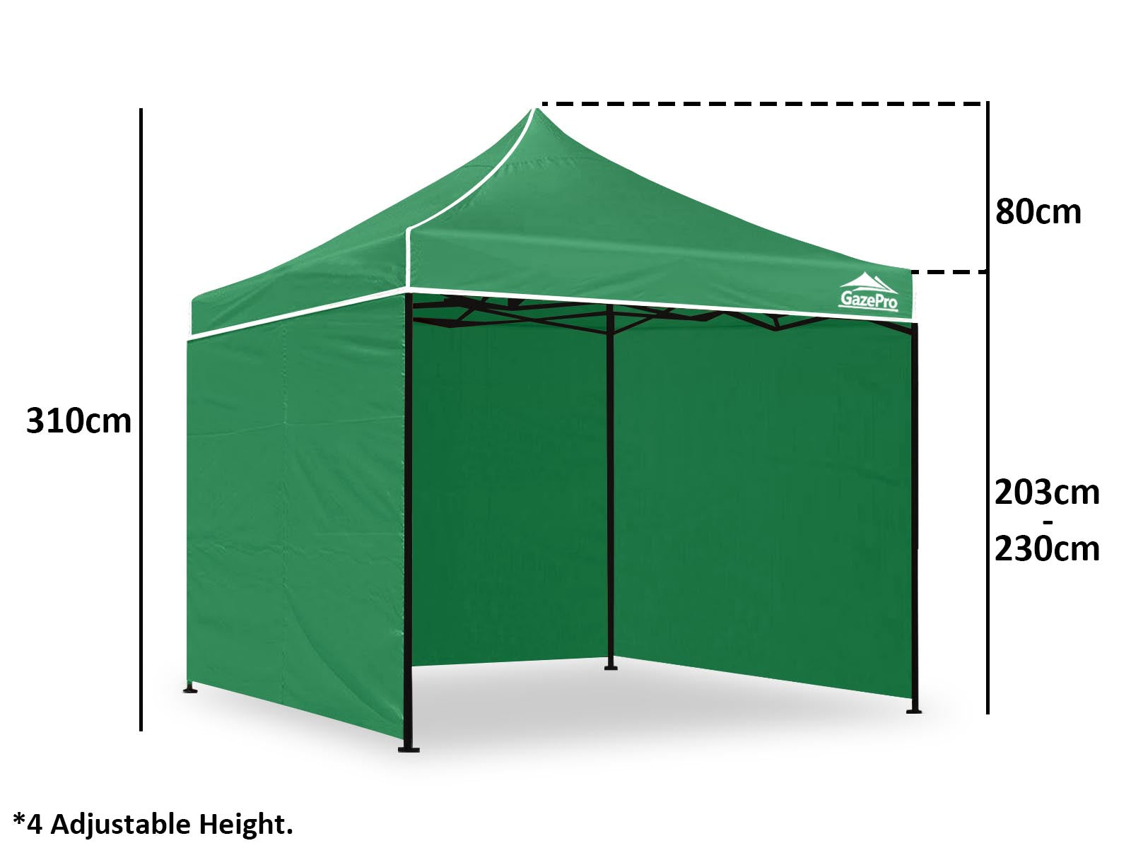 Gazebo C Silver Coated Roof 3X3M Green Pr9254 Gazebos Nz Depot 3 - Nz Depot