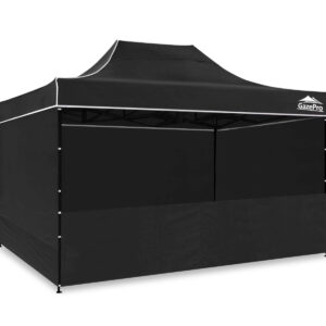 Gazebo C Silver coated roof 3x4.5M Black