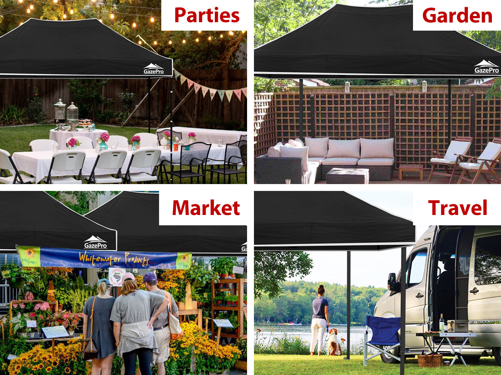 Gazebo C Silver Coated Roof 3X4.5M Black Pr9256 Gazebos Nz Depot 8 - Nz Depot