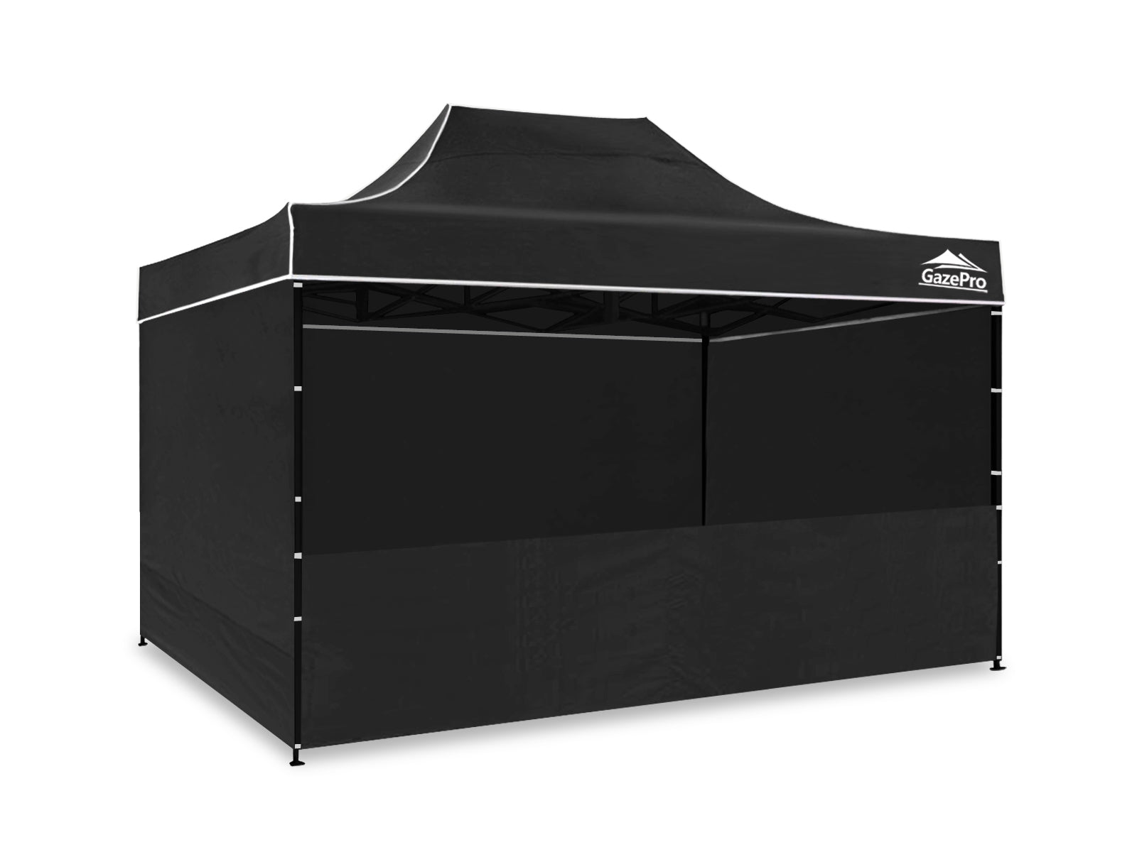 Gazebo C Silver Coated Roof 3X4.5M Black