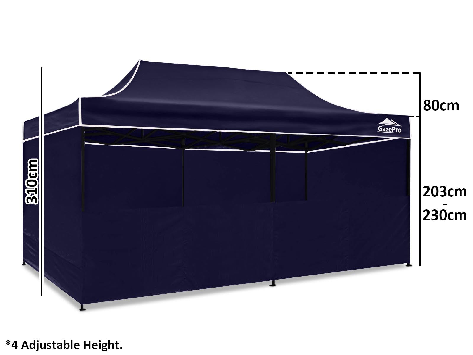 Gazebo C Silver Coated Roof 3X6M Navy Pr9261 Gazebos Nz Depot 4 - Nz Depot