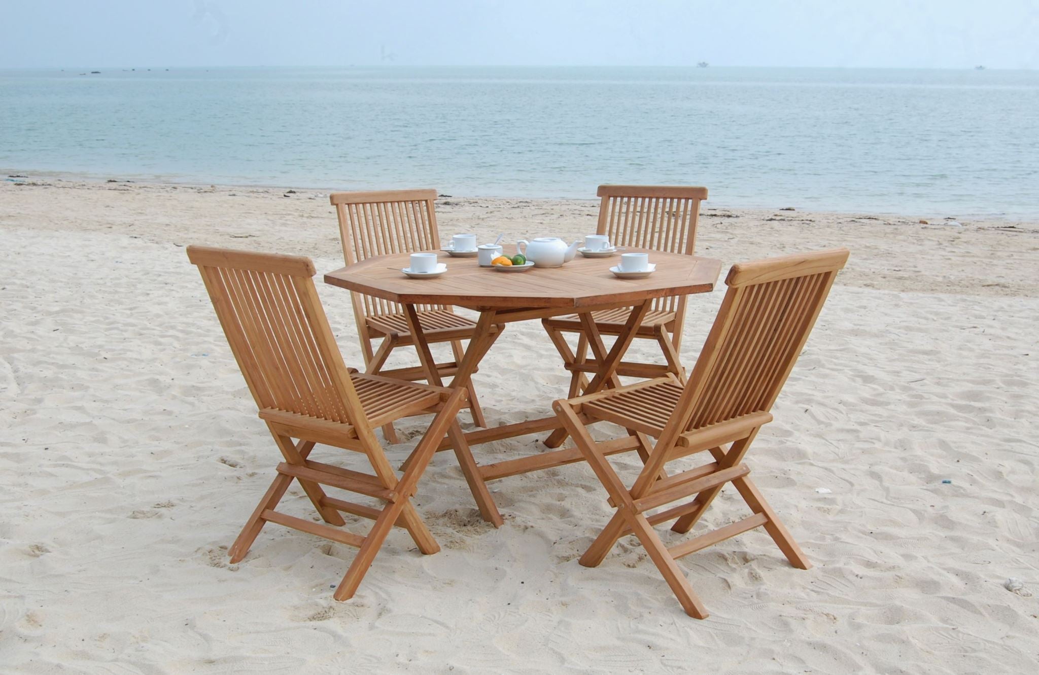 Goff Teak Wood Octagonal Folding Table 1.2M Pr10071 Outdoor Furniture Nz Depot 3 - Nz Depot