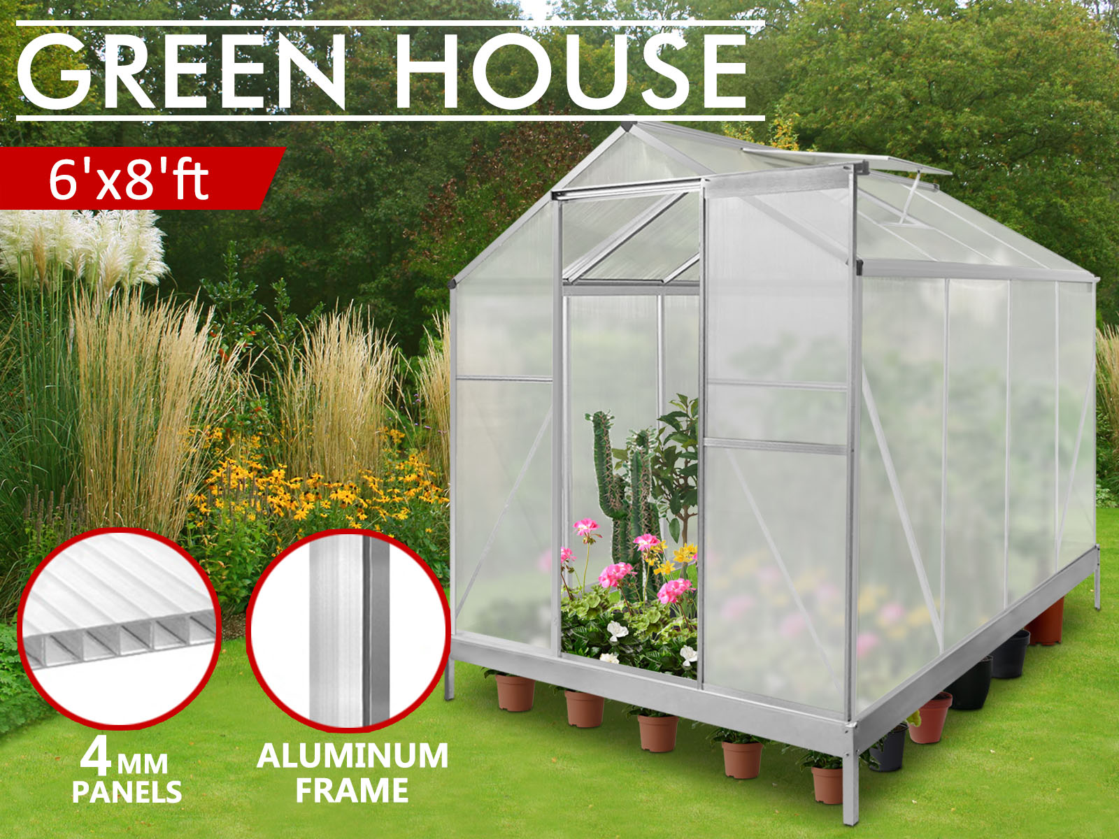 Green House 6X8Ft PR2464 All Outdoor NZ DEPOT 3 - NZ DEPOT