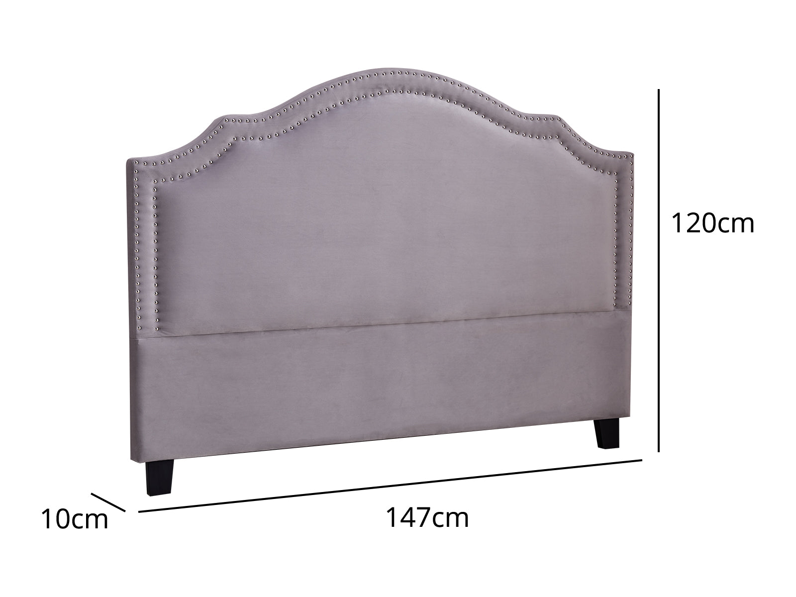 Headboard Double Velvet Light Grey Pr10168 Headboards Nz Depot 4 - Nz Depot