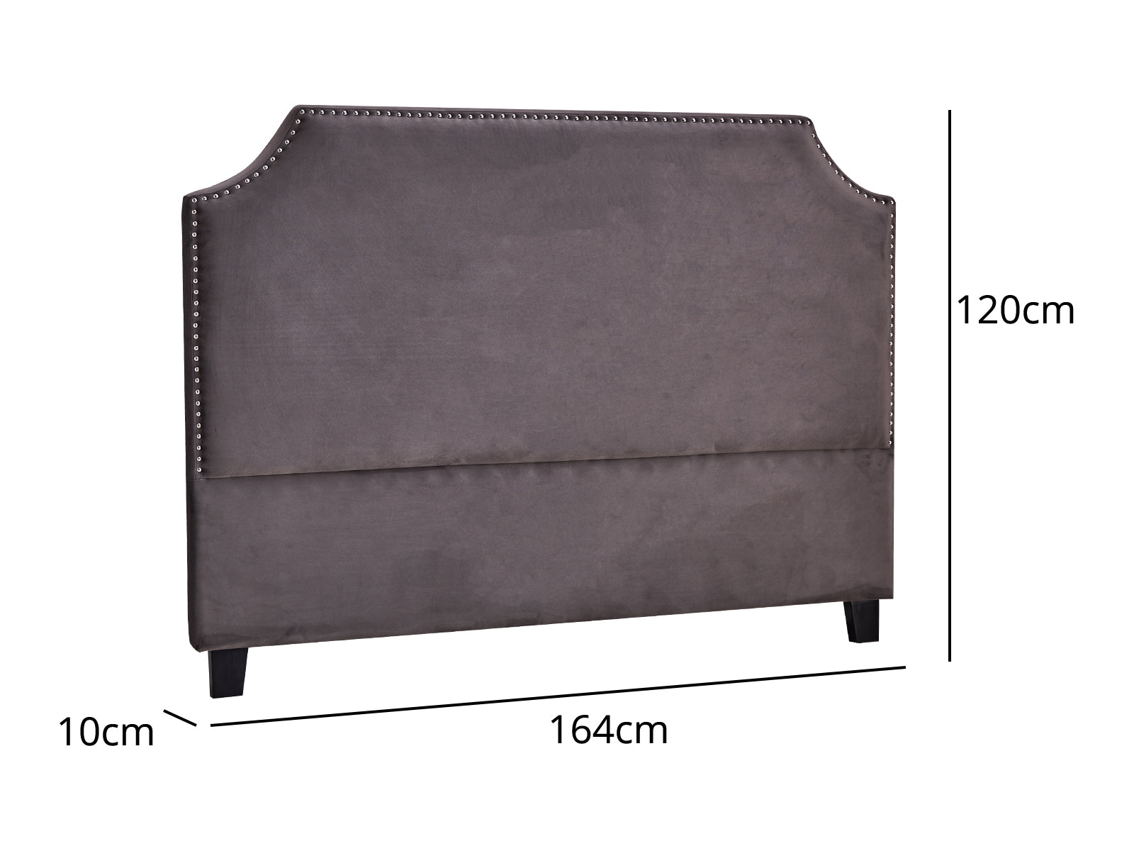 Headboard Queen Velvet Dark Grey PR10166 Headboards NZ DEPOT 3 - NZ DEPOT