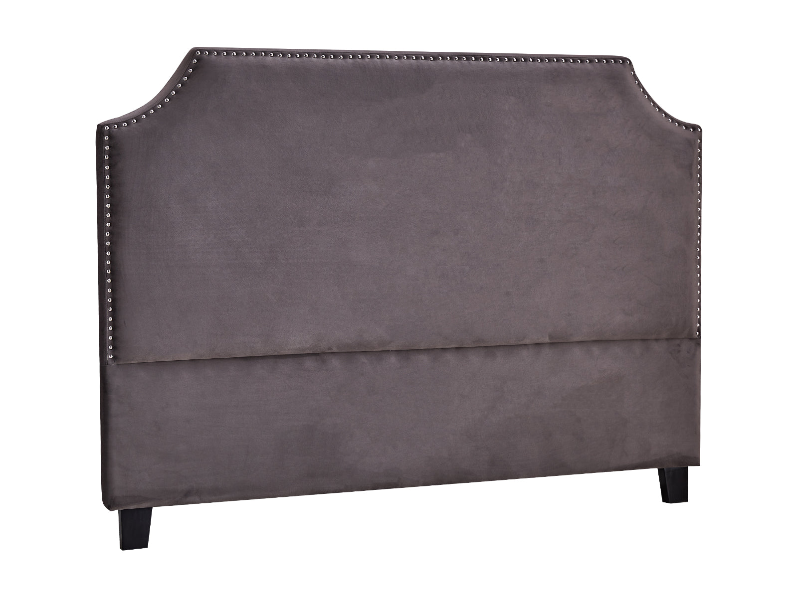 DS Headboard Queen Velvet Dark Grey