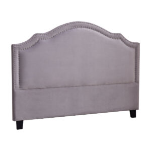 Headboard Queen Velvet Light Grey