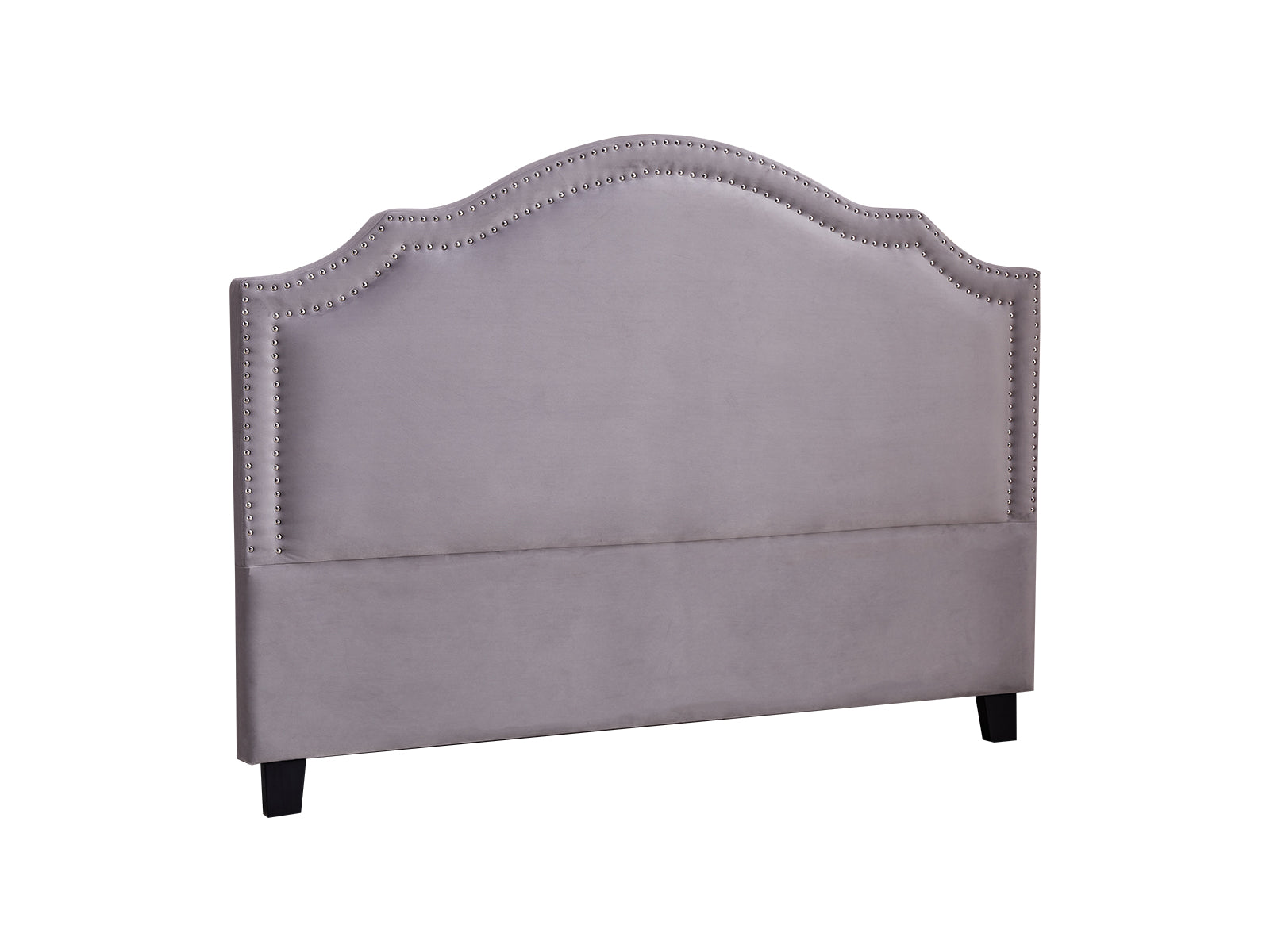 Headboard Queen Velvet Light Grey