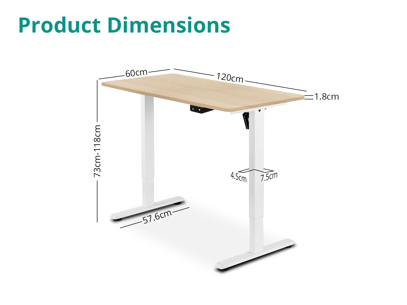 Height Adjustable Desk Frame White Pr9584 Desks Nz Depot 3 - Nz Depot