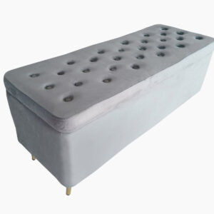 Himel Storage Ottoman Bench Velvet Grey