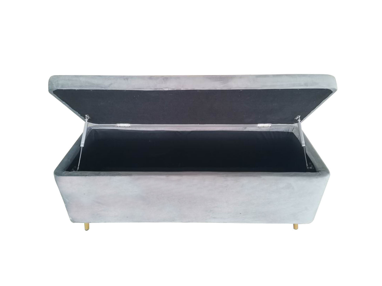 Himel Storage Ottoman Bench Velvet Grey Pr65231 Ottomans Nz Depot 6 - Nz Depot