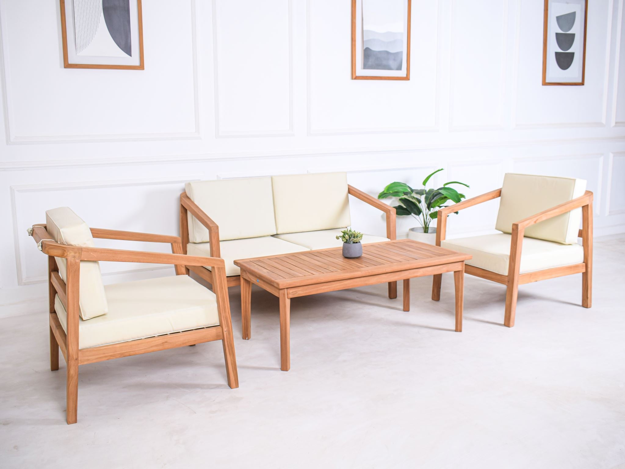 Jason Teak Wood 2 Seater Creamy Pr10074 1 Outdoor Furniture Nz Depot 4 - Nz Depot