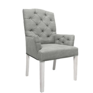 Linen Dining Armchair Grey