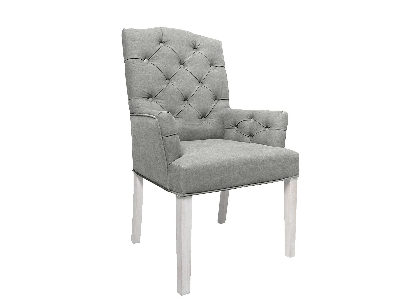 Linen Dining Armchair Grey