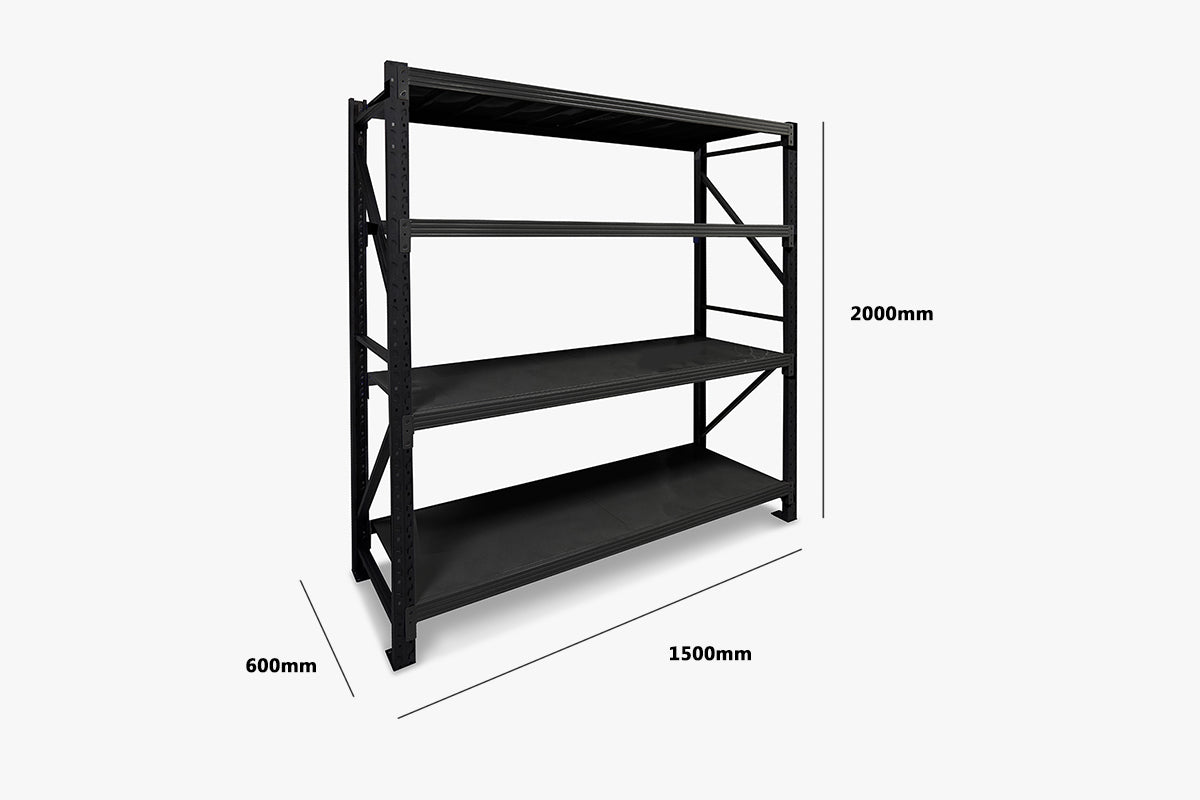 Longspan Shelving 1.5M Main Bay 4 Layer Black Pr8419 Storage Cabinets Bookshelves Nz Depot 4 - Nz Depot