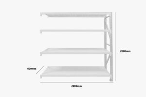 Longspan Shelving 2M Add On Bay 4 Layer Grey White Pr8422 Storage Cabinets Bookshelves Nz Depot - Nz Depot