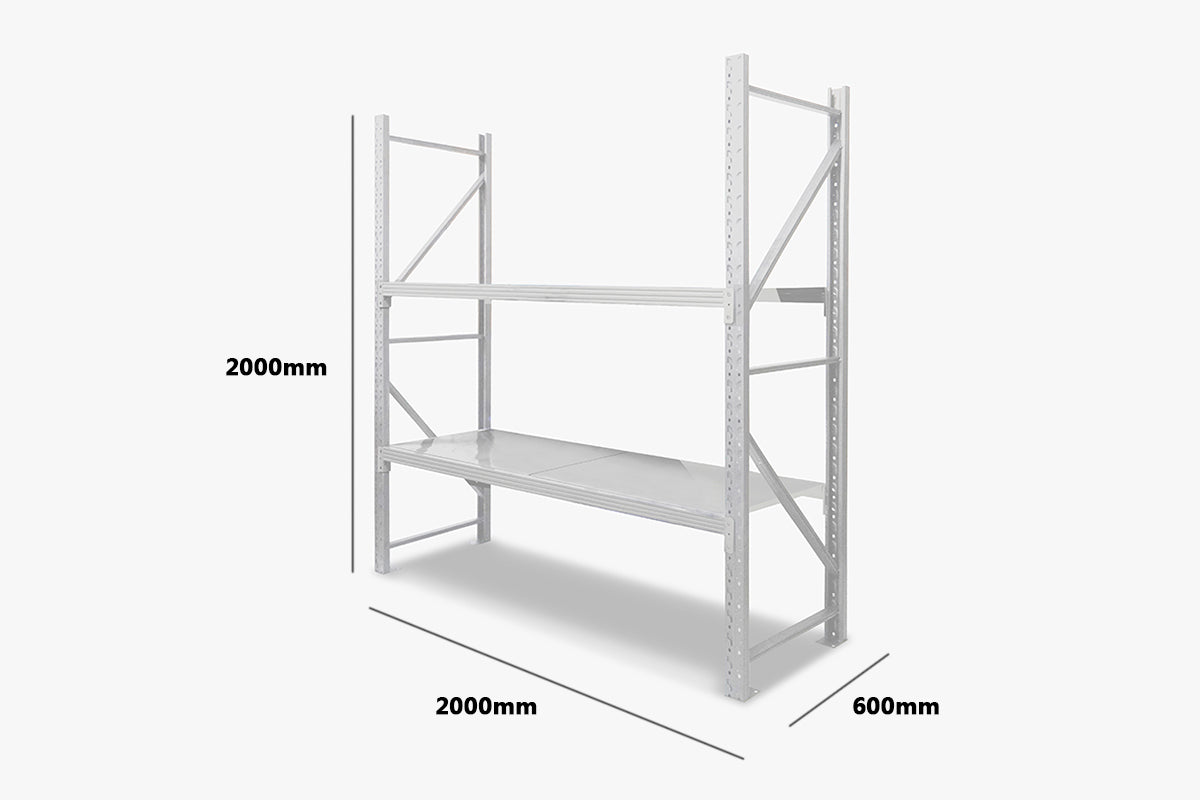 Longspan Shelving 2M Main Bay 2 Layer Grey White Pr8394 Storage Cabinets Bookshelves Nz Depot 4 - Nz Depot