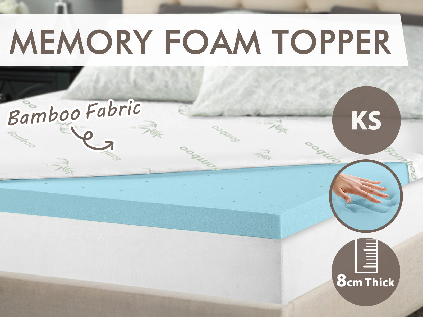 Memory Foam Topper 8Cm Blue King Single Pr66633 1 Throws Nz Depot 6 - Nz Depot