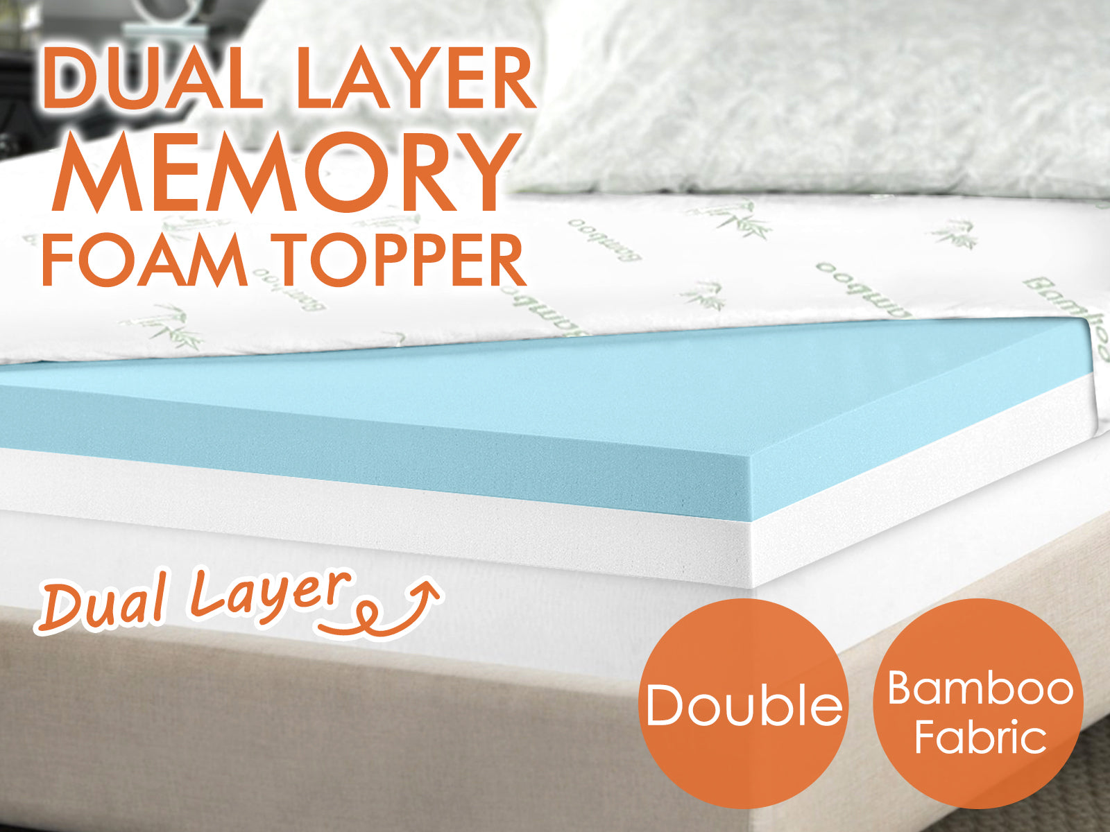 Memory Foam Topper Dual 8Cm Double Pr66635 2 Throws Nz Depot 3 - Nz Depot