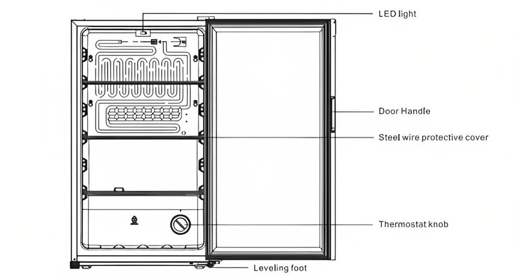 Midea 115 Cans Beverage Cooler MDRW146WCA22AP PR9188 Refrigerator NZ DEPOT 3