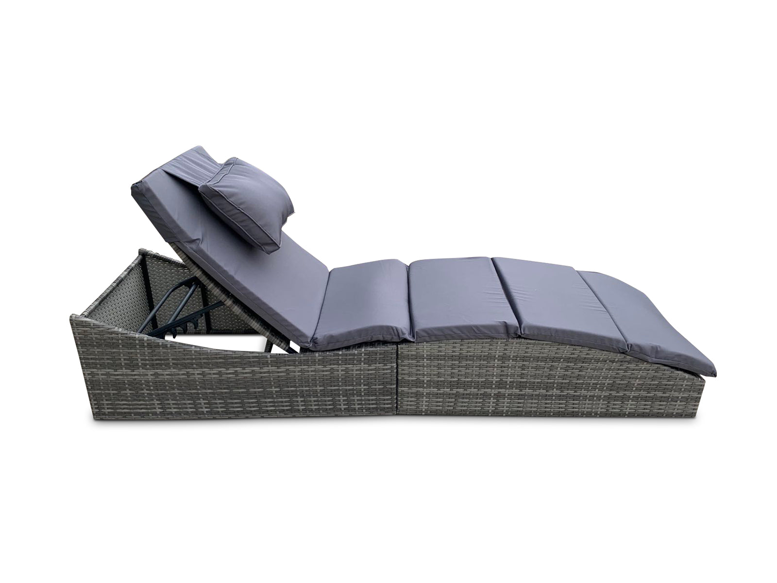 Miller Foldable Rattan Lounger Dark Grey Pr9586 Outdoor Furniture Nz Depot 7 - Nz Depot