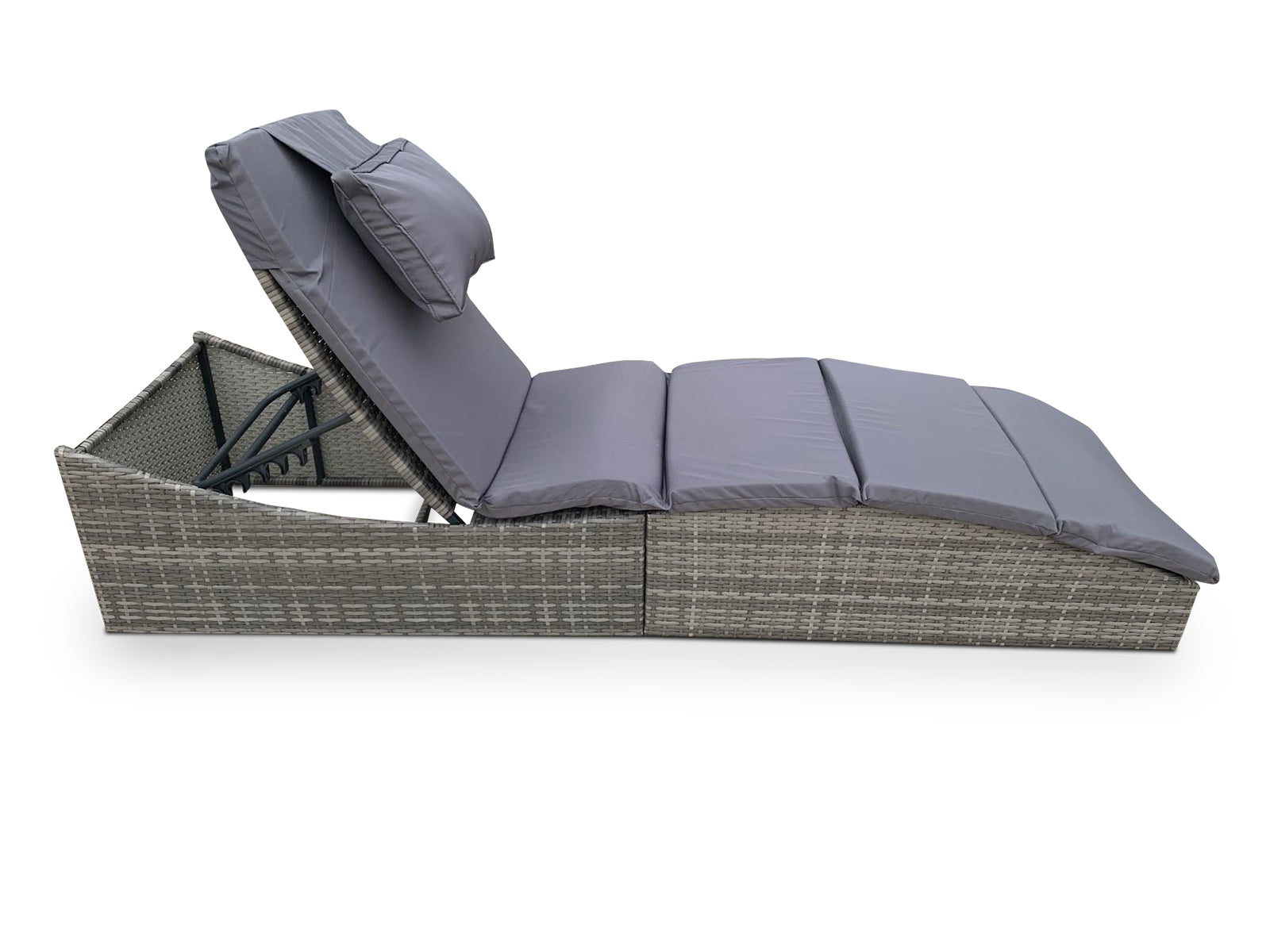 Miller Foldable Rattan Lounger Dark Grey Pr9586 Outdoor Furniture Nz Depot 8 - Nz Depot