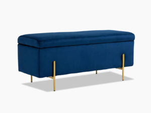 Molto Storage Ottoman Bench Velvet Blue Pr65233 Ottomans Nz Depot - Nz Depot