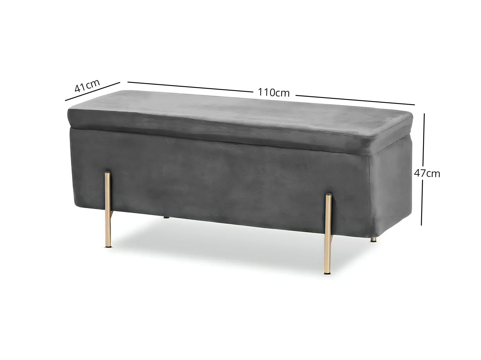 Molto Storage Ottoman Bench Velvet Dark Grey Pr65238 Ottomans Nz Depot 3 - Nz Depot