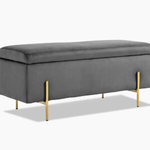 Molto Storage Ottoman Bench Velvet Dark Grey