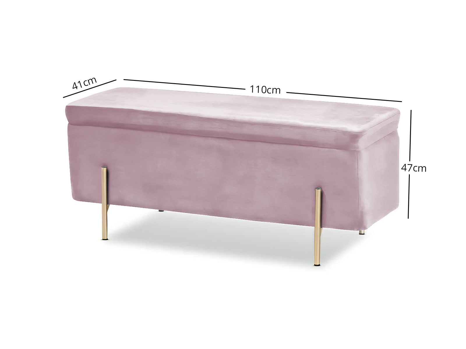 Molto Storage Ottoman Bench Velvet Pink Pr65234 Ottomans Nz Depot 3 - Nz Depot