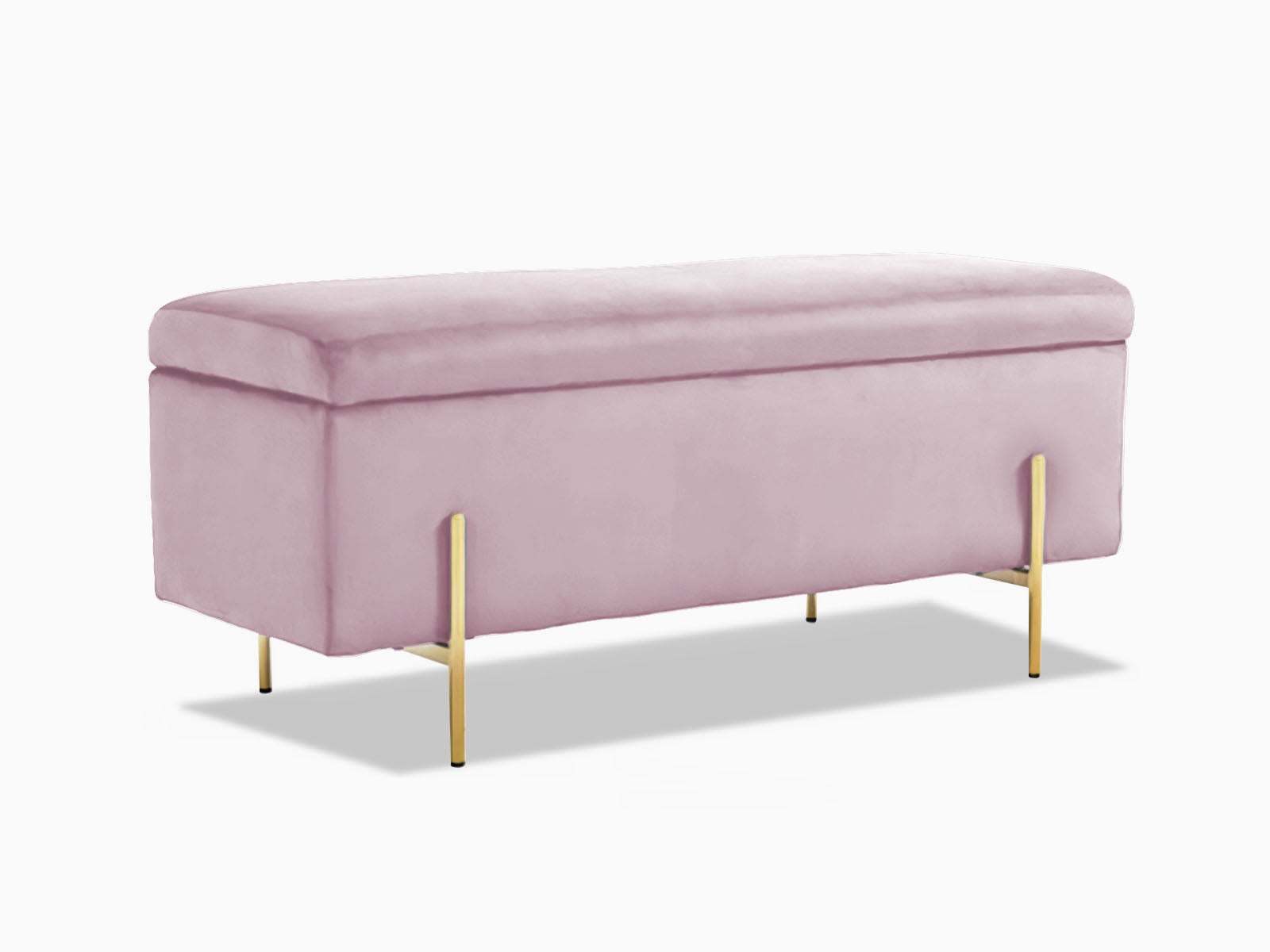 Molto Storage Ottoman Bench Velvet Pink