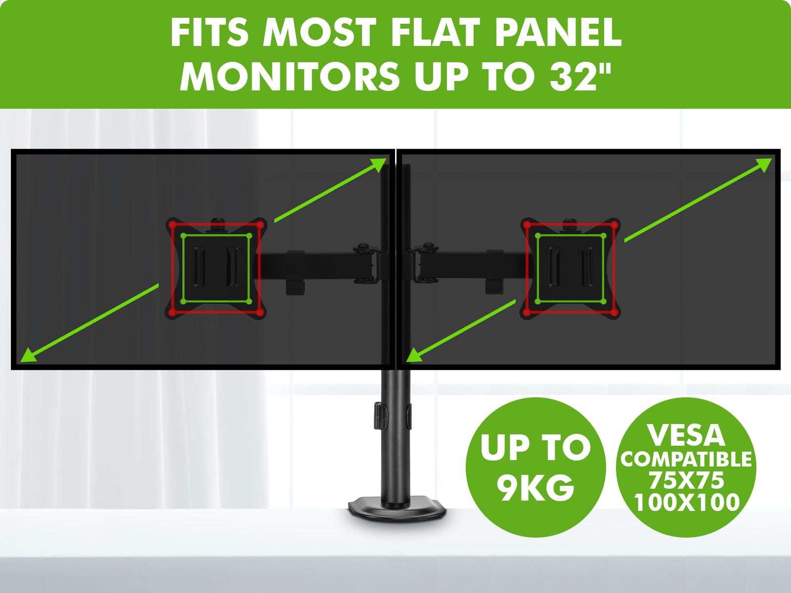 Monitor Stand Dual Arm PR9009 Desks NZ DEPOT 3