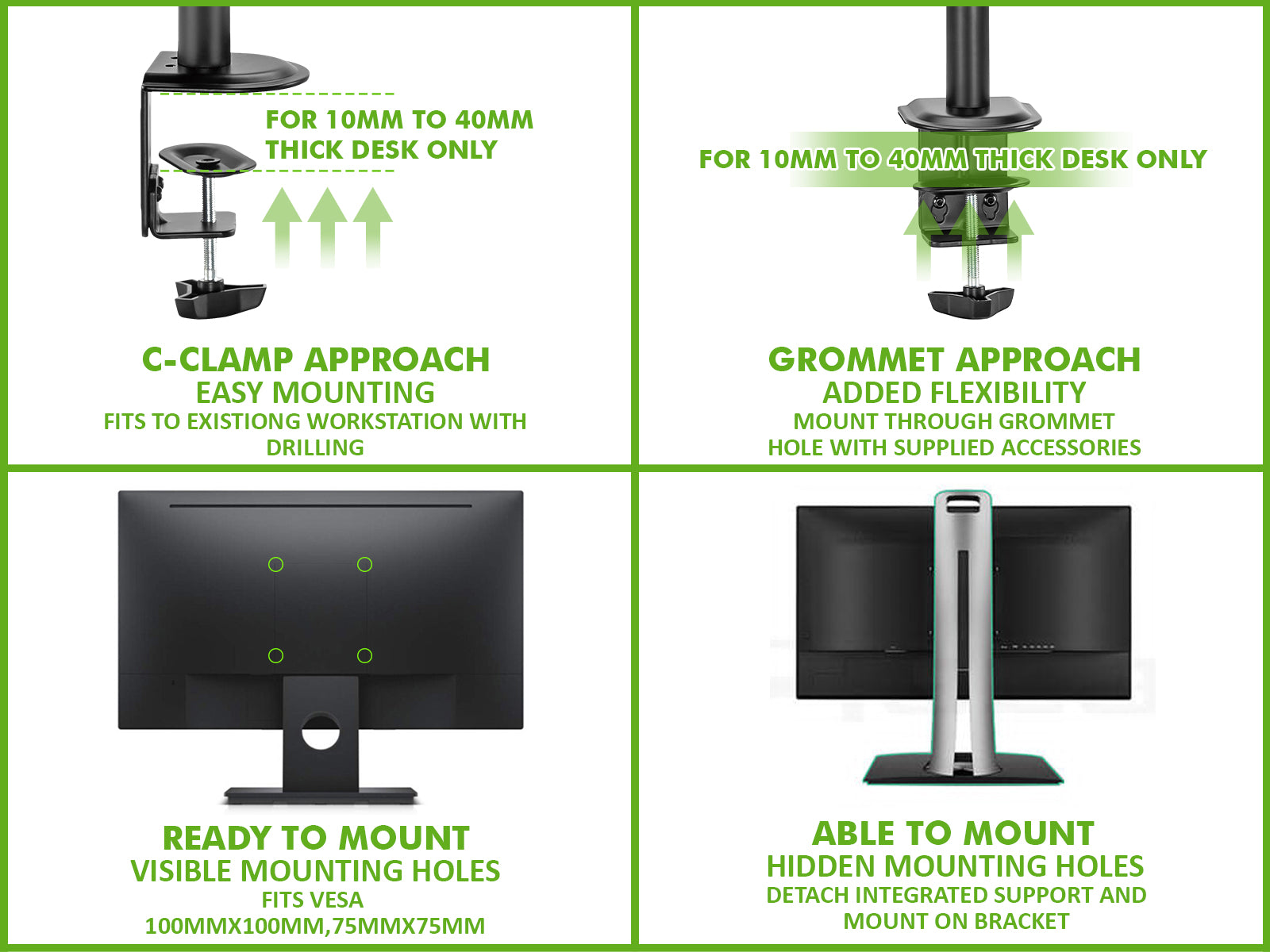 Monitor Stand Dual Arm PR9009 Desks NZ DEPOT 6