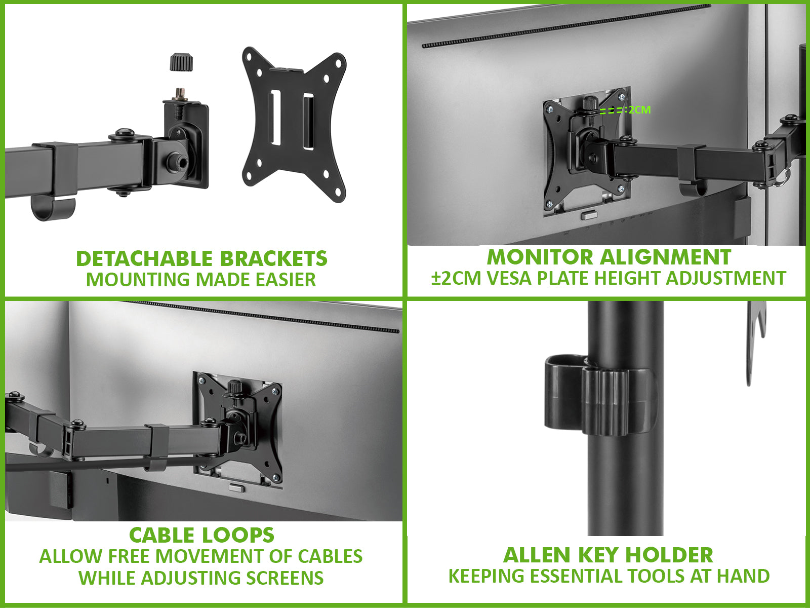 Monitor Stand Dual Arm PR9009 Desks NZ DEPOT 7