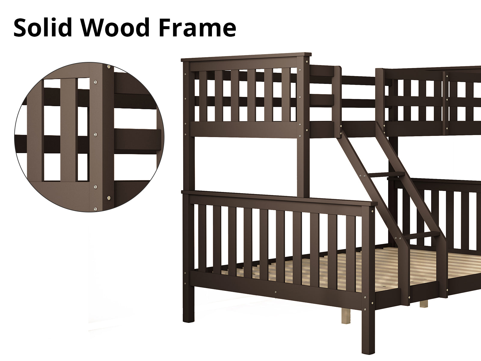 New Chico Wooden Triple Bunk Walnut PR65397 Bunk Beds NZ DEPOT 4 - NZ DEPOT