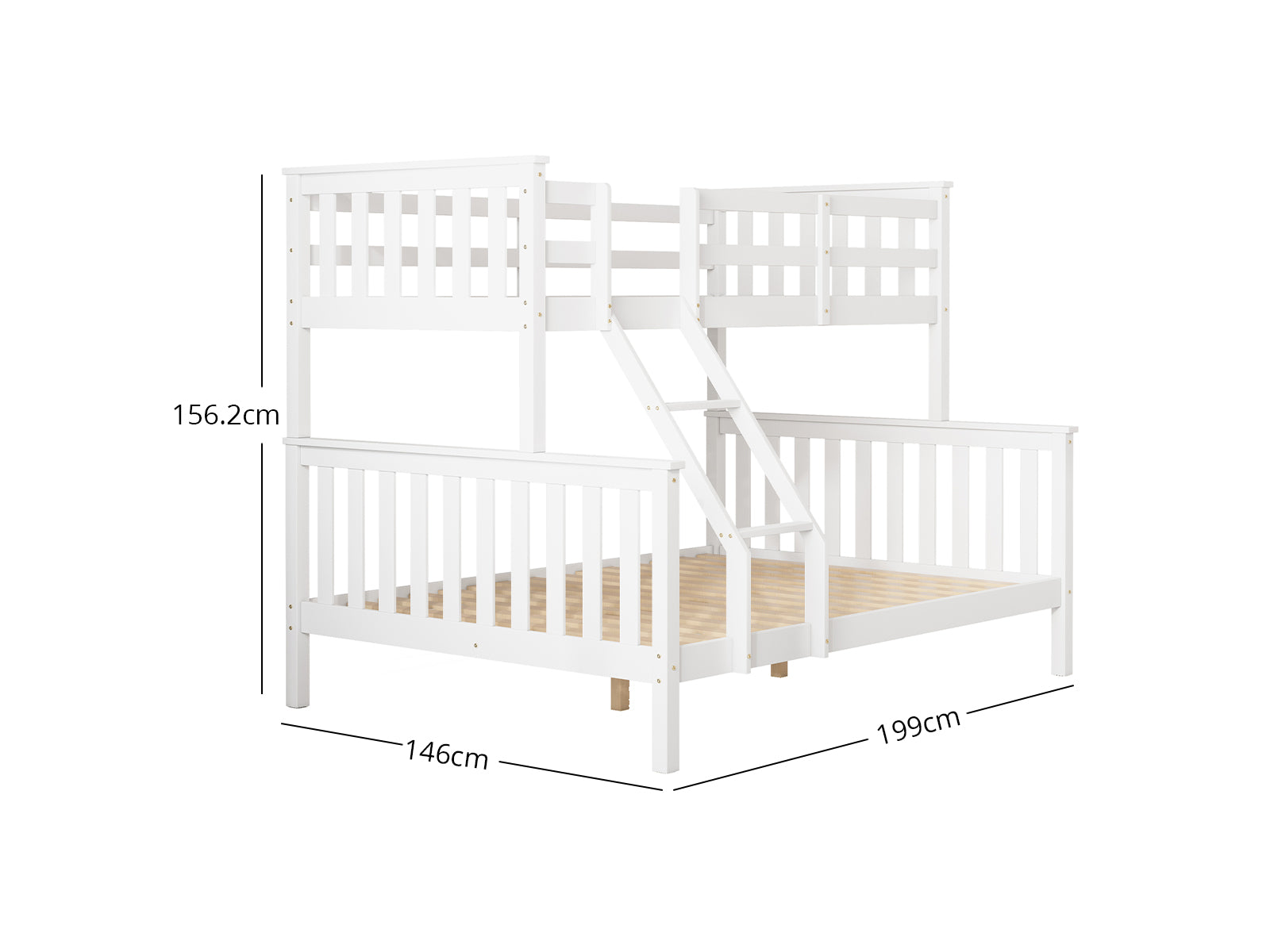 New Chico Wooden Triple Bunk White Pr65396 Bunk Beds Nz Depot 3 - Nz Depot