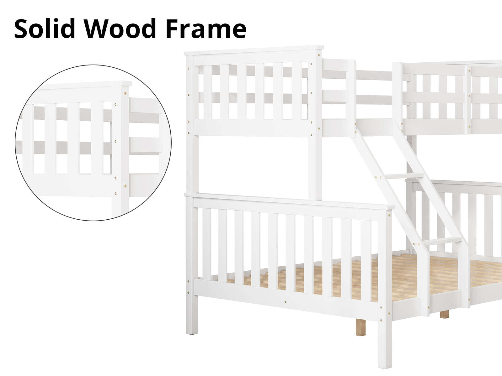 New Chico Wooden Triple Bunk White Pr65396 Bunk Beds Nz Depot 4 - Nz Depot