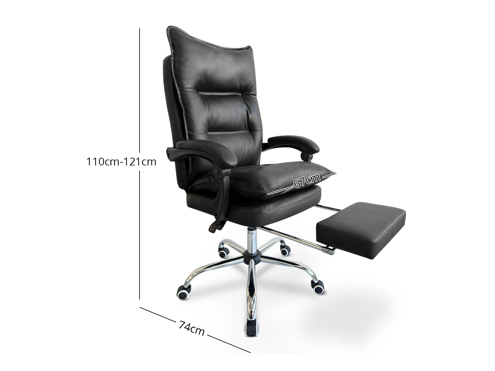 New Markus Office Chair With Footrest Pu Black Pr12673 Office Chairs Nz Depot 3 - Nz Depot