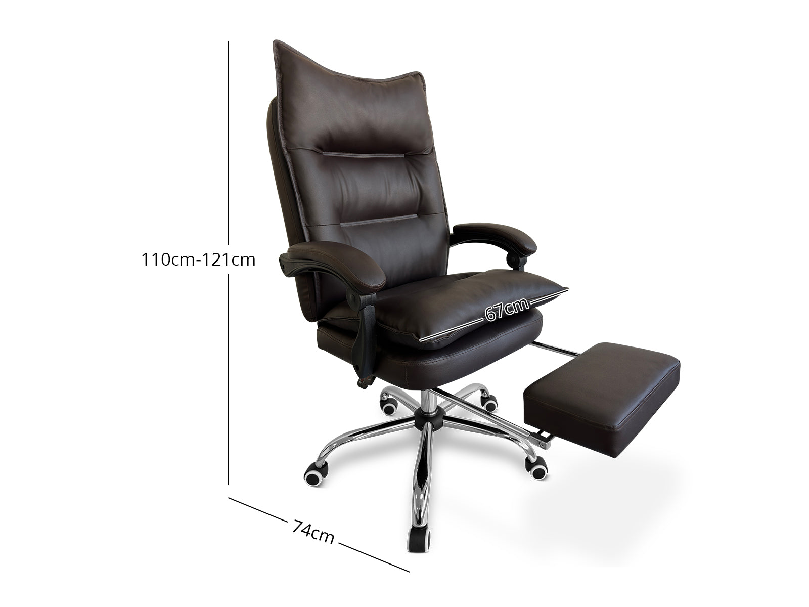 New Markus Office Chair With Footrest Pu Coffee Pr12675 Office Chairs Nz Depot 3 - Nz Depot