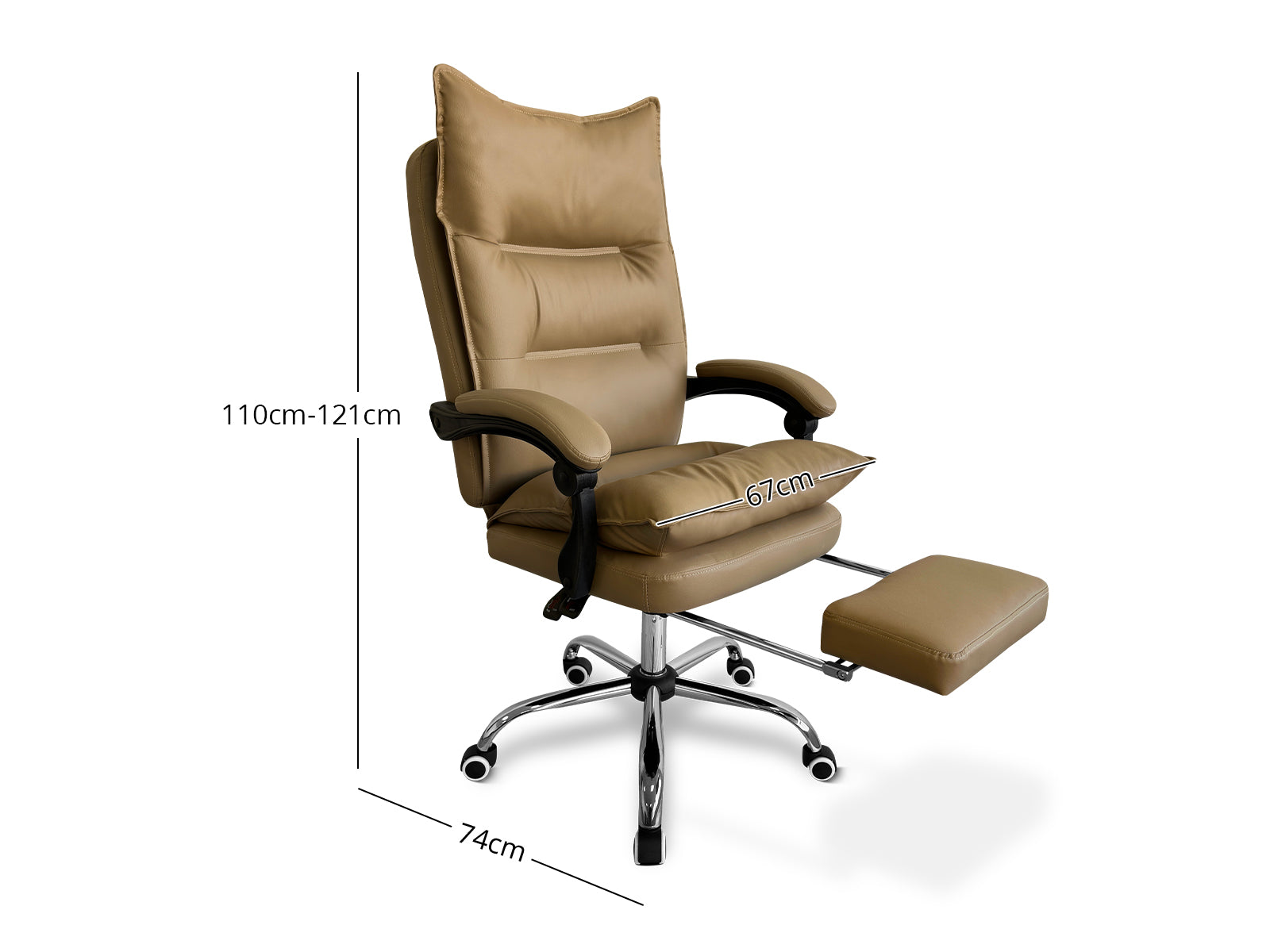 New Markus Office Chair With Footrest Pu Khaki Pr12676 Office Chairs Nz Depot 3 - Nz Depot