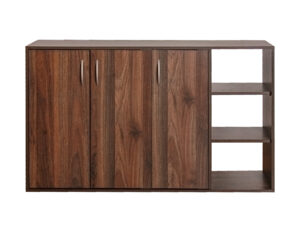 Okura Shoe Cabinet 3 Door Walnut Pr65036 Shoe Rack Nz Depot - Nz Depot