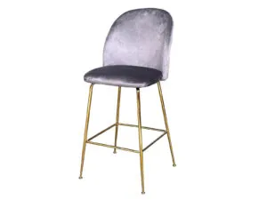 Osmond Bar Stool Velvet Grey X2 Pr9538 Bar Stools Nz Depot - Nz Depot