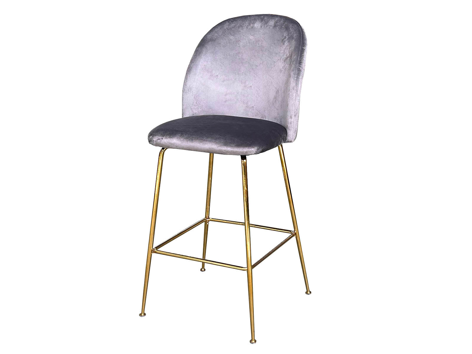 Osmond Bar Stool Velvet Grey X2