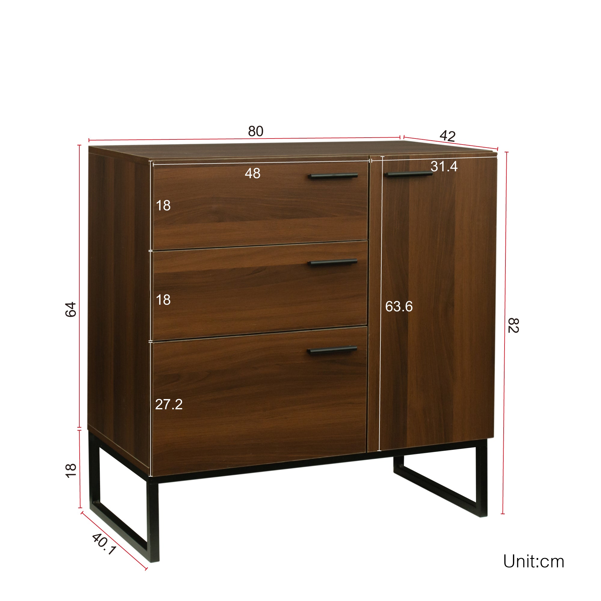 Philo 3 Drawer 1 Door Chest Pr8453 Tallboys Nz Depot 4 - Nz Depot