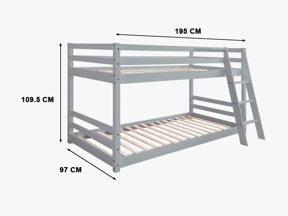 Polli Mid Sleeper Bunk Bed Grey PR6665431 Bed Frames NZ DEPOT 7 - NZ DEPOT