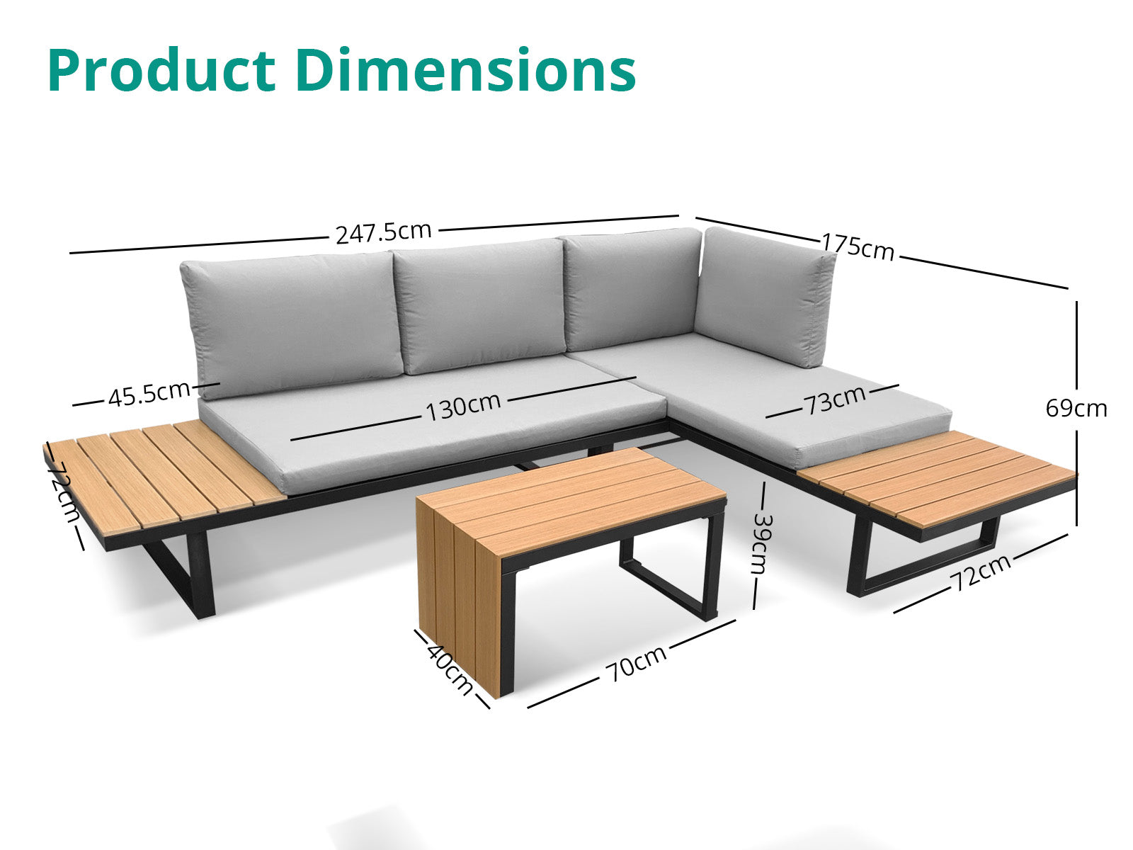 Polyvalent Outdoor Lounge Set Black Pr10054 Outdoor Furniture Nz Depot 6 - Nz Depot