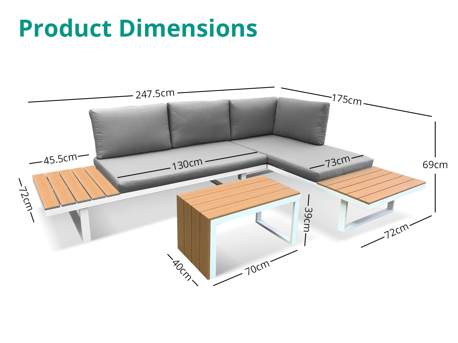 Polyvalent Outdoor Lounge Set White Pr10055 Outdoor Furniture Nz Depot 6 - Nz Depot