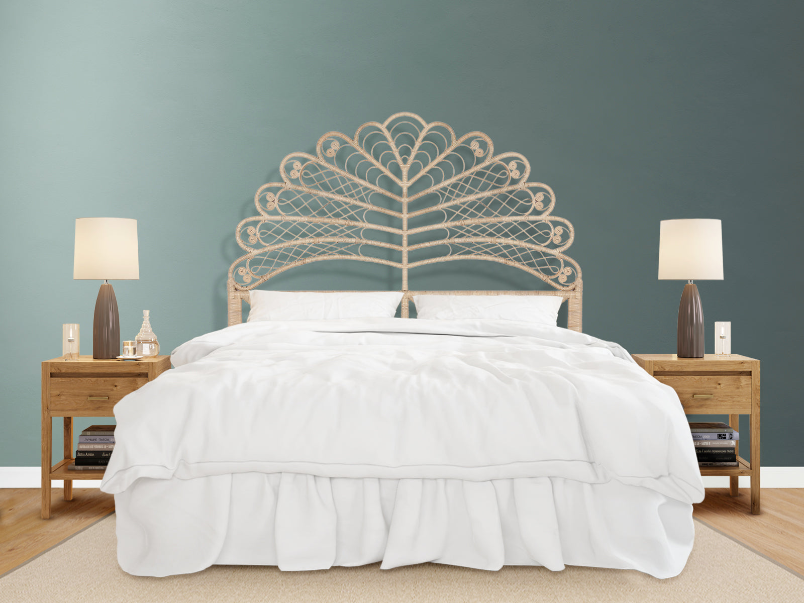 Rattan Bedhead Leaf Double Natural Pr8325 Headboards Nz Depot 4 - Nz Depot