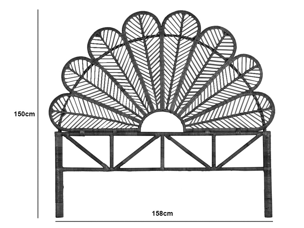 Rattan Bedhead Peacock Queen PR8321 1 Headboards NZ DEPOT 5