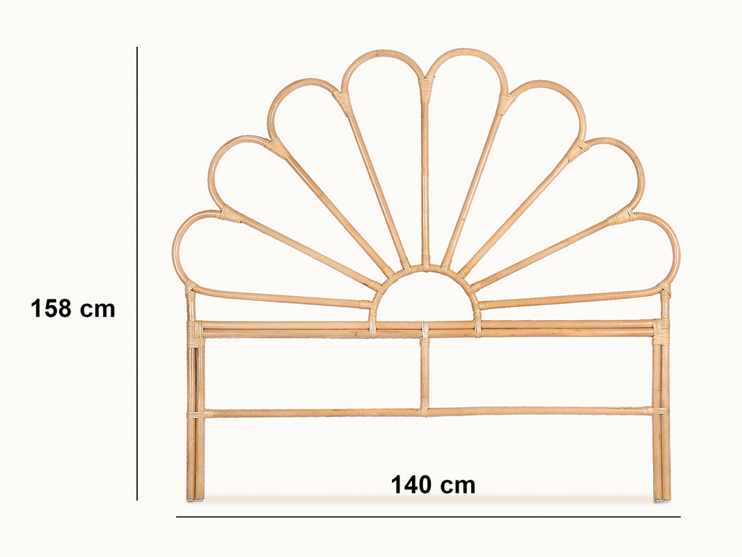 Rattan Headboard Petal Queen Pr7209 1 Headboards Nz Depot 3 - Nz Depot